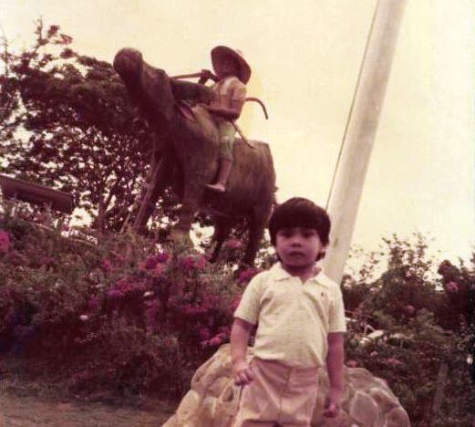 That's me with the carabao statue at GAP Farm Orchard Resort.