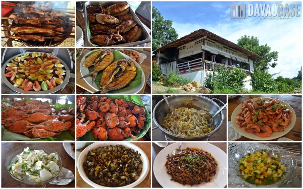A banquet of freshly prepared dishes at Camina Balay na Kawayan in Guimaras