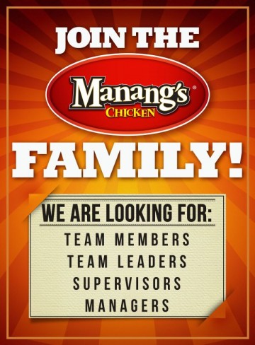 Manangs Chicken Davao job opening vacancy
