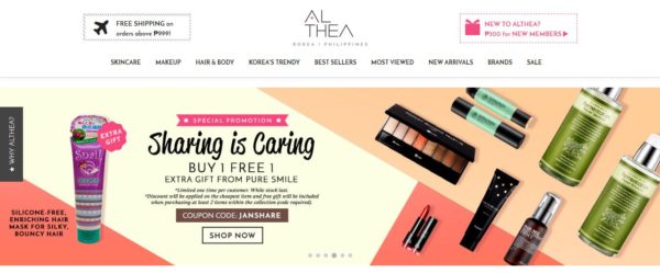 online stores from the philippines althea