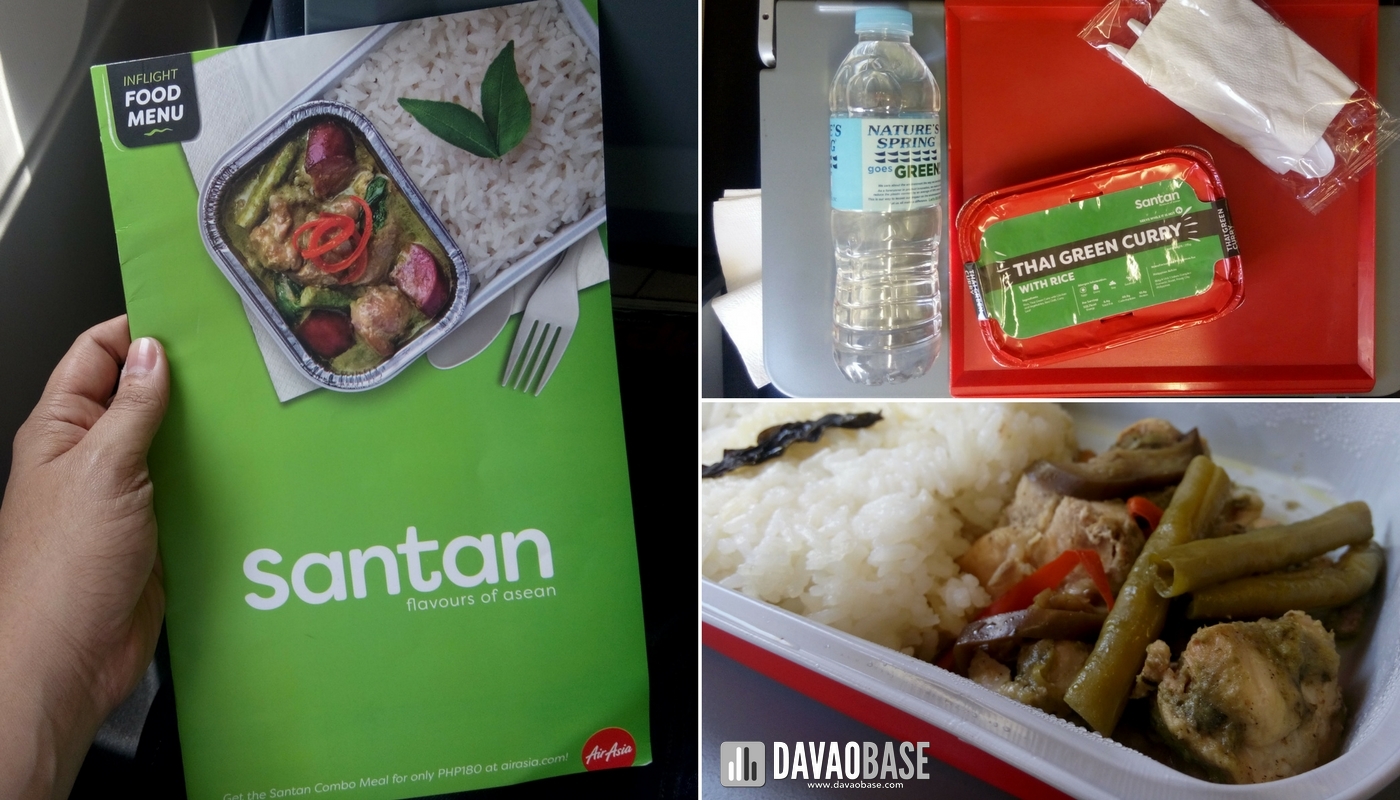 santan inflight food choices airasia pre-booked onboard meals