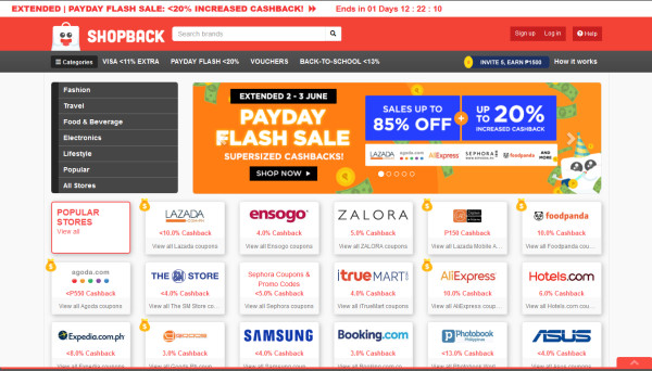 shopback homepage