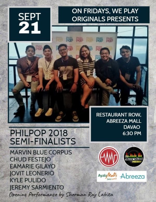 philpop top 30 mindanao entries at abreeza september 21 2018