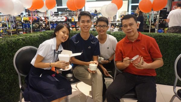 Orson and his children share a light moment at a party prepared by The SM Store Davao.