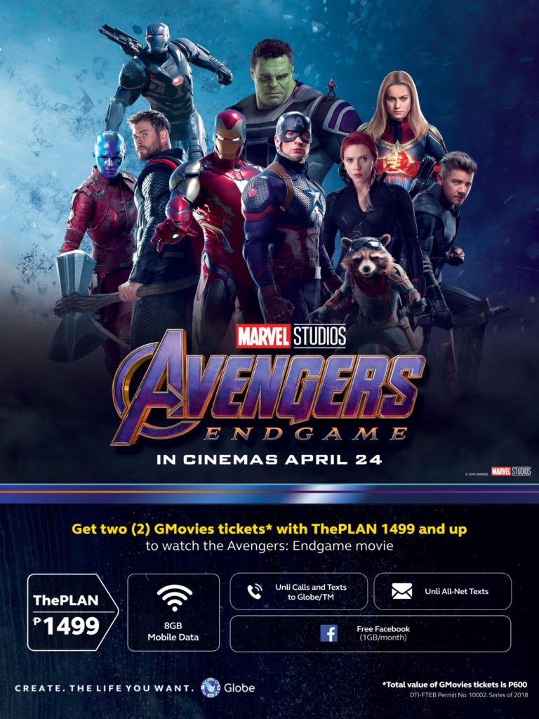 Avengers Endgame passes for Globe Postpaid and Globe At Home subscribers