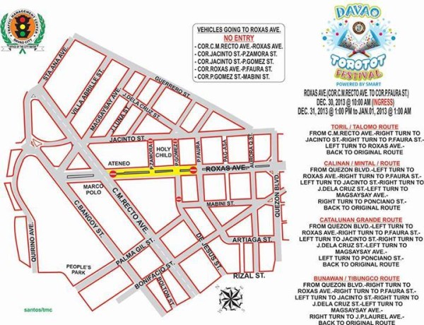 Davao Torotot Festival route map