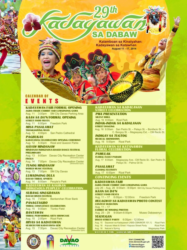 Kadayawan 2014 schedule