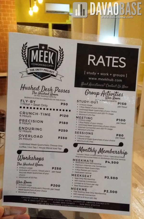 Meek Coworking Cafe rates