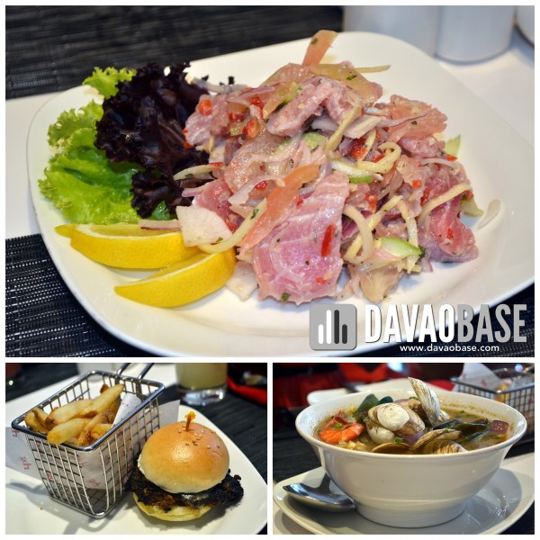 RBG bar and grill appetizers tuna ceviche mini burger with fries seafood sinigang sa mangosteen