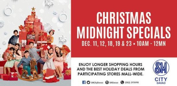 christmas mall hours 2015 sm city davao midnight sale