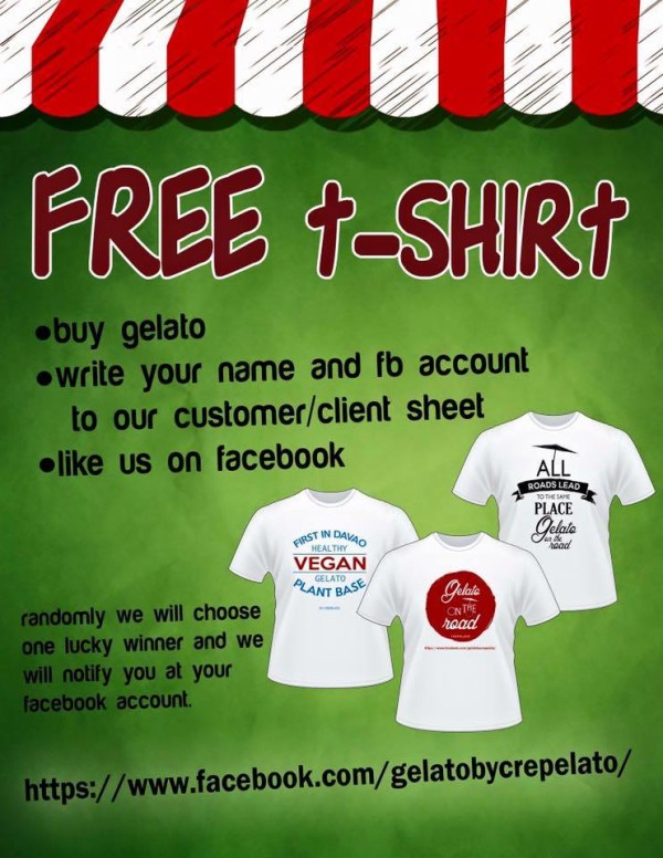 gelato on the road free t-shirt