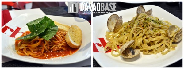 lechon pasta and pasta de davao at RBG bar and grill