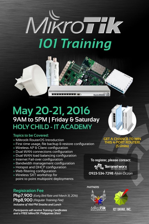 mikrotik 101 training by terranetworx davao