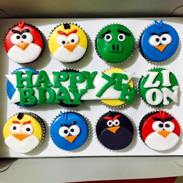 sweet perfections angry birds themed cupcakes