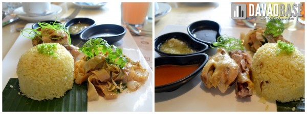 Hainanese Chicken Rice with Kuey Teow (stir-fried ricecake strips)